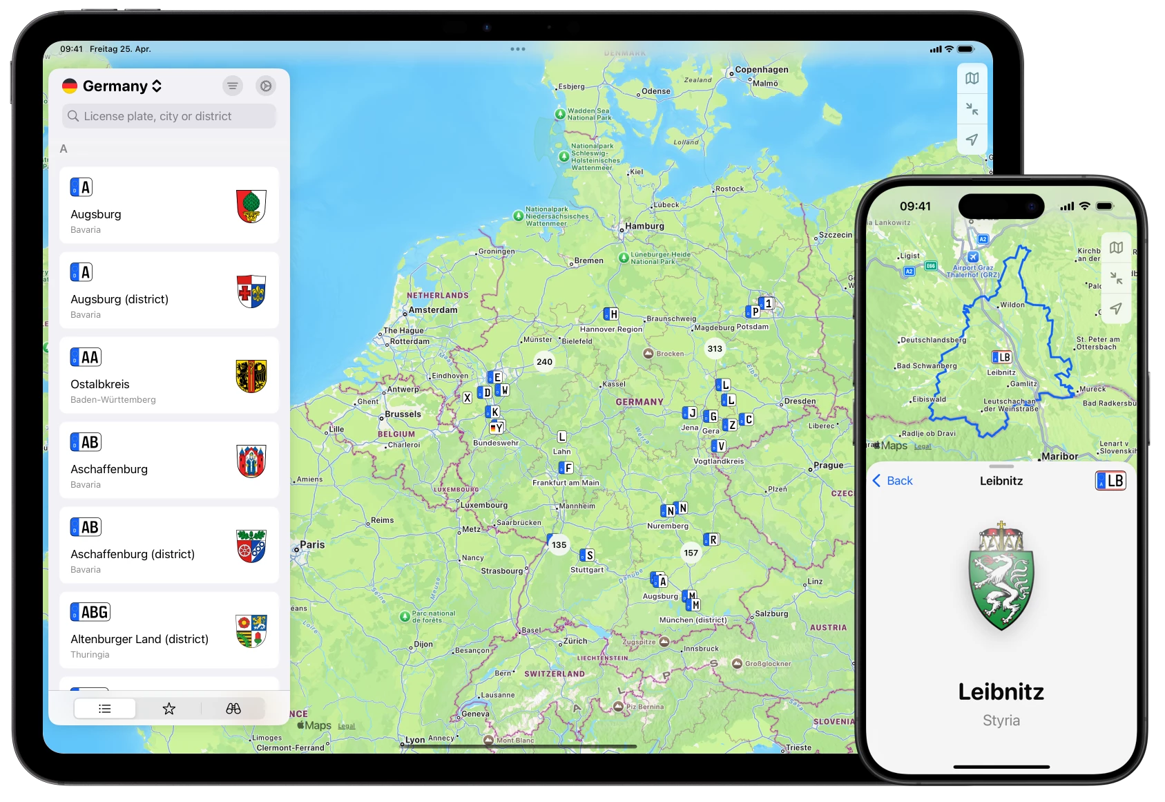 License Plates Wiki app on iPhone